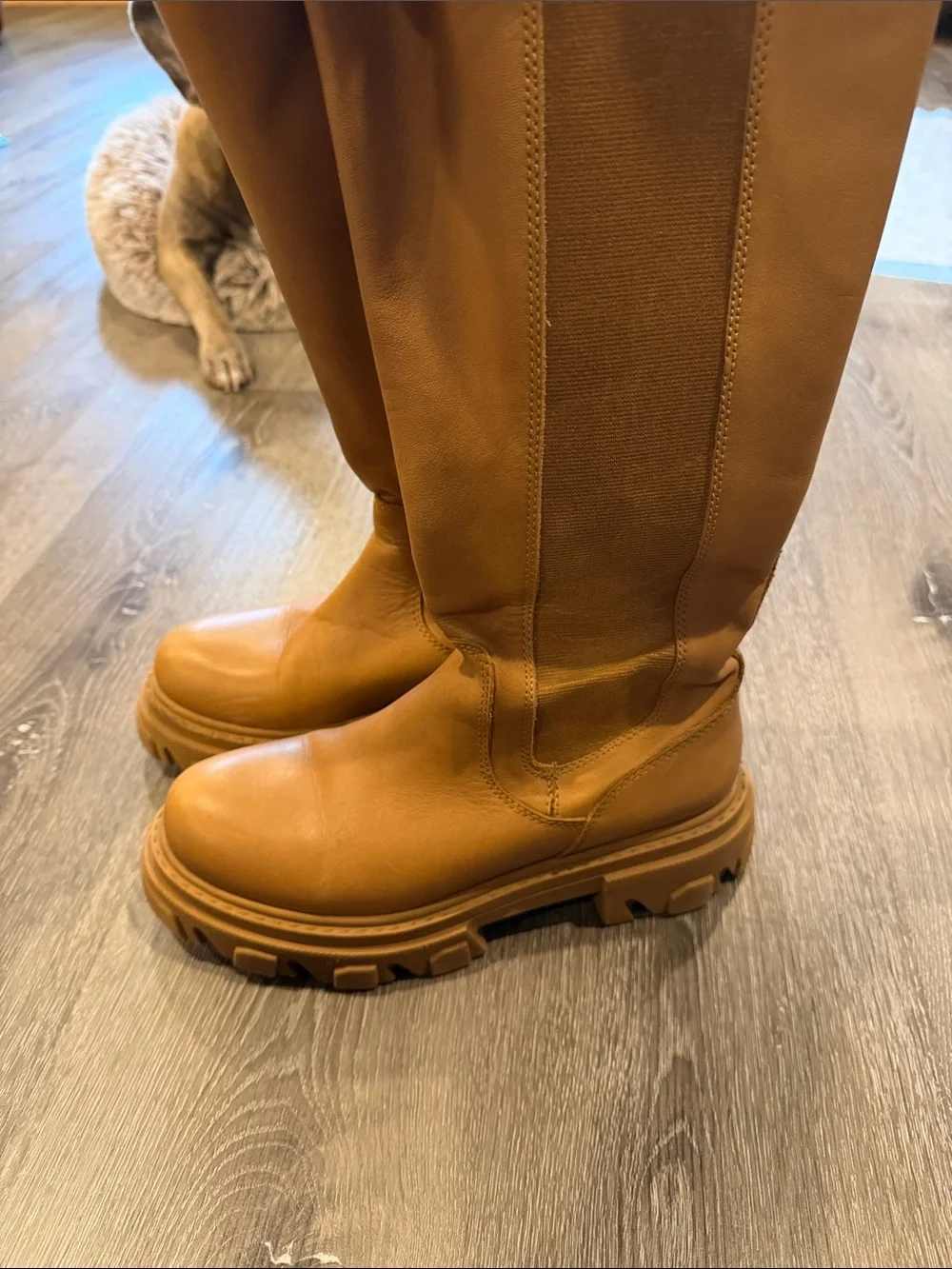 Steve Madden Tall Tan Lug Sole Over-the-Knee Boots